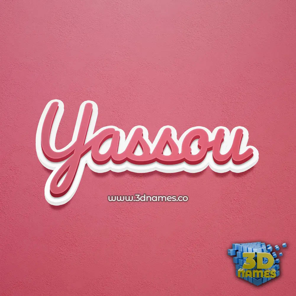yassou in Red Scribble style - 3D name wallpaper