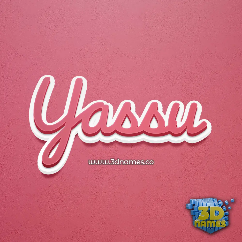 yassu in Red Scribble style - 3D name wallpaper