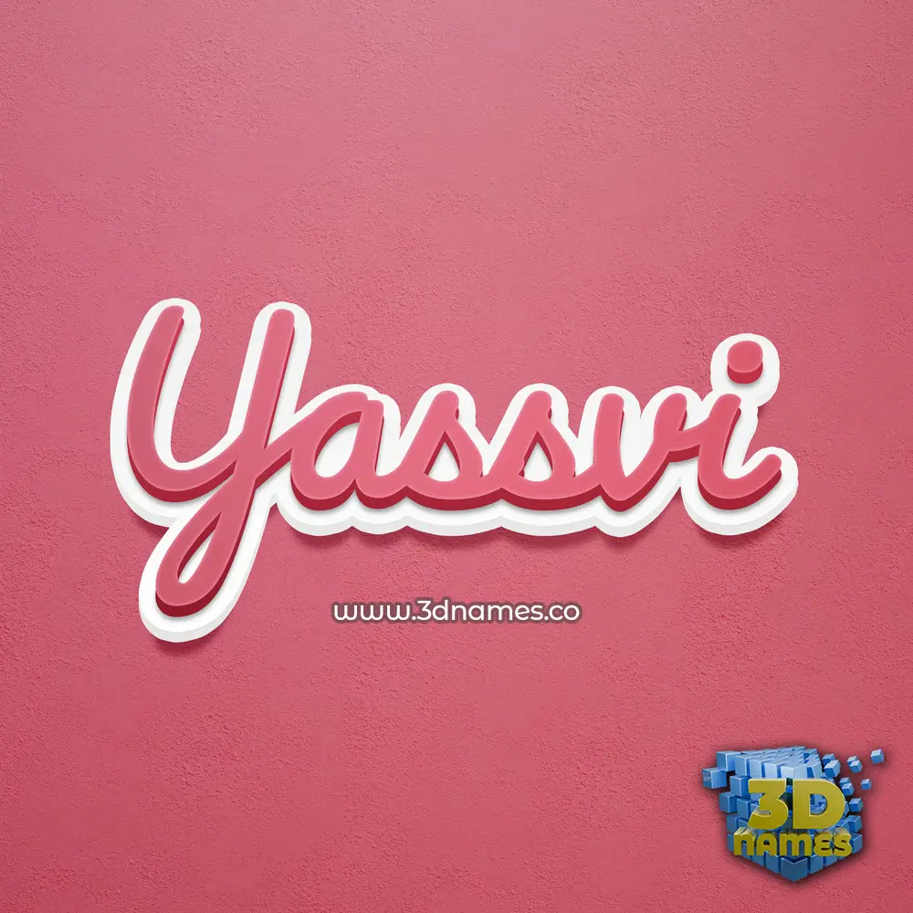 yassvi in Red Scribble style - 3D name wallpaper