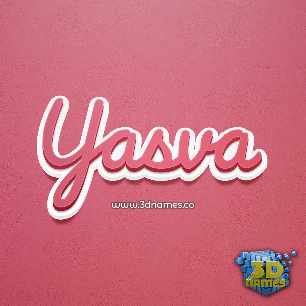 yasva in Red Scribble style - 3D name wallpaper