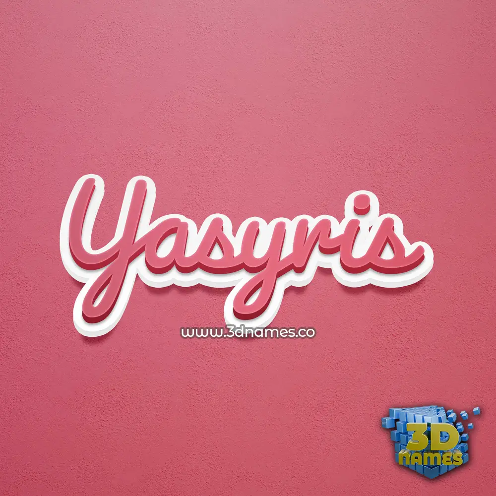 yasyris in Red Scribble style - 3D name wallpaper