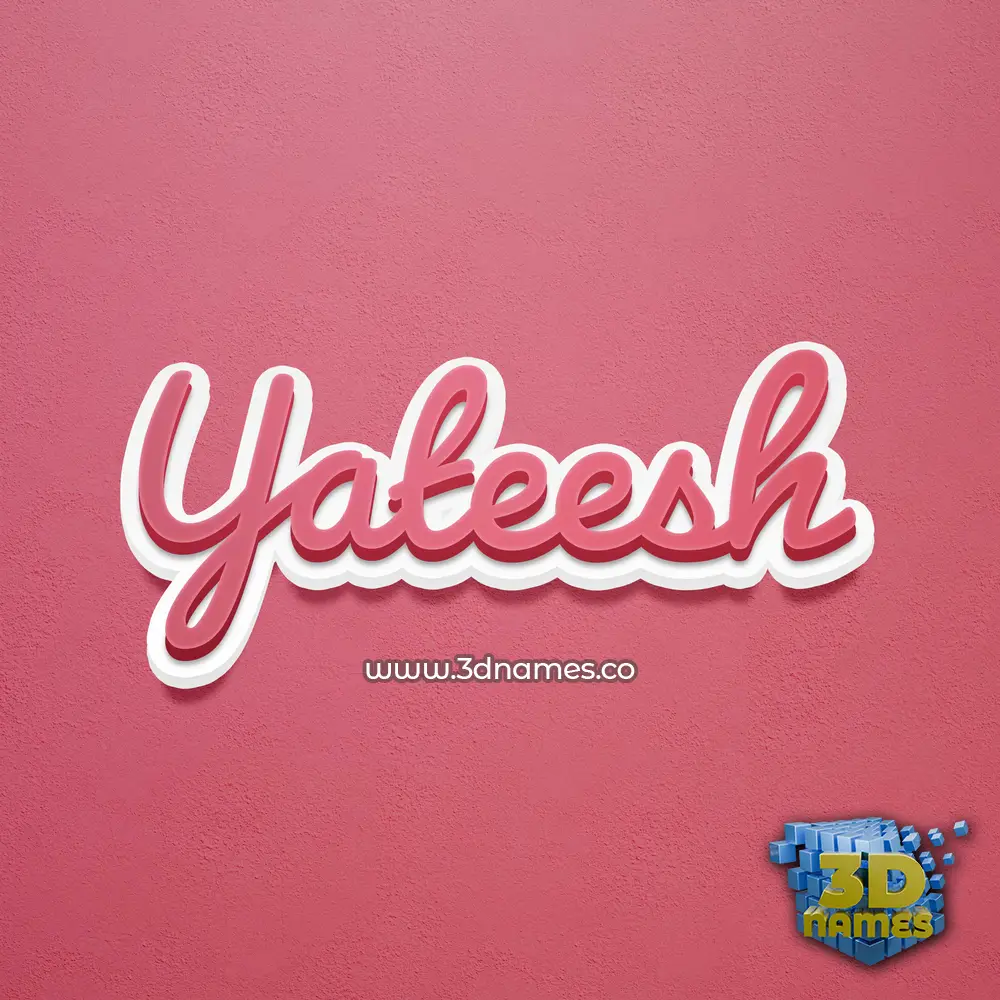yateesh in Red Scribble style - 3D name wallpaper