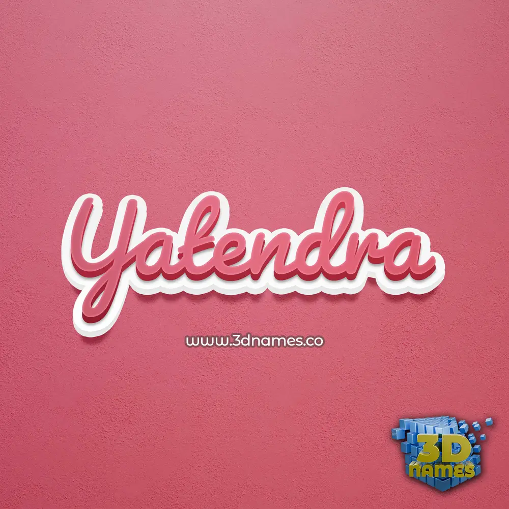 yatendra in Red Scribble style - 3D name wallpaper