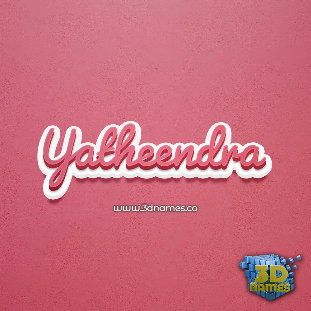 yatheendra in Red Scribble style - 3D name wallpaper