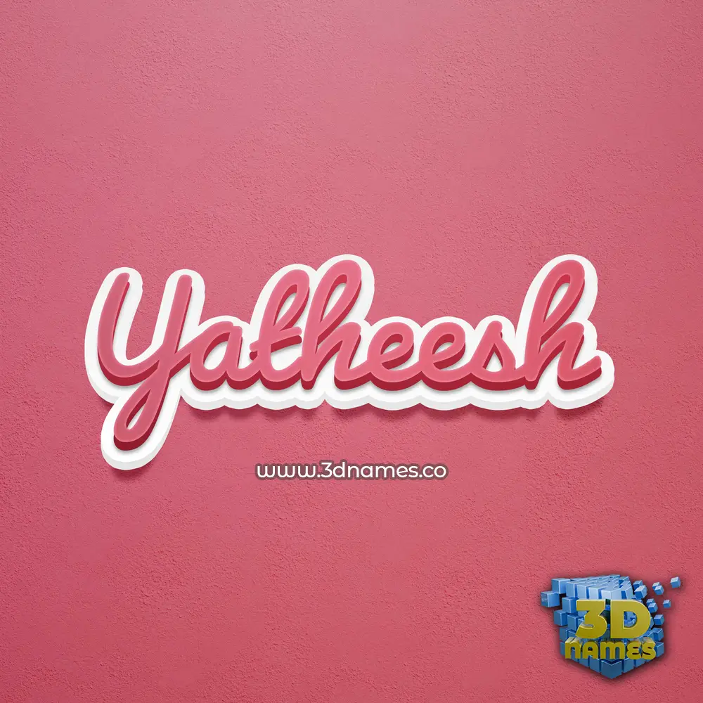 yatheesh in Red Scribble style - 3D name wallpaper