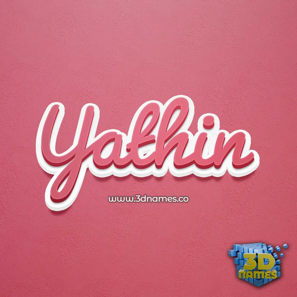 yathin in Red Scribble style - 3D name wallpaper