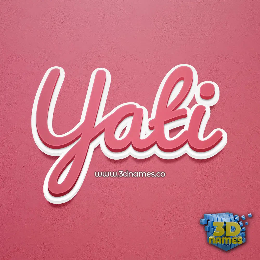 yati in Red Scribble style - 3D name wallpaper