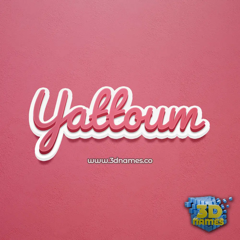 yattoum in Red Scribble style - 3D name wallpaper