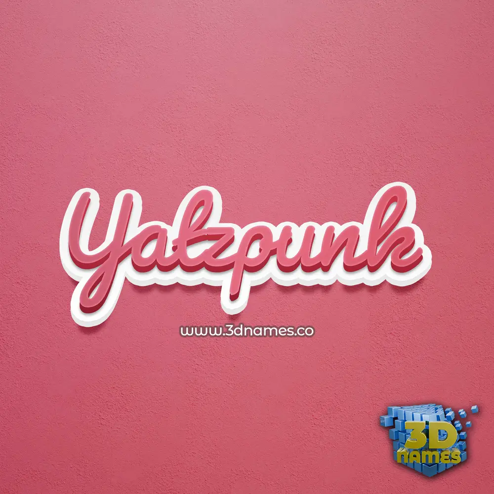 yatzpunk in Red Scribble style - 3D name wallpaper