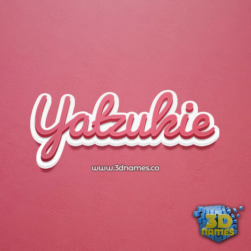 yatzukie in Red Scribble style - 3D name wallpaper