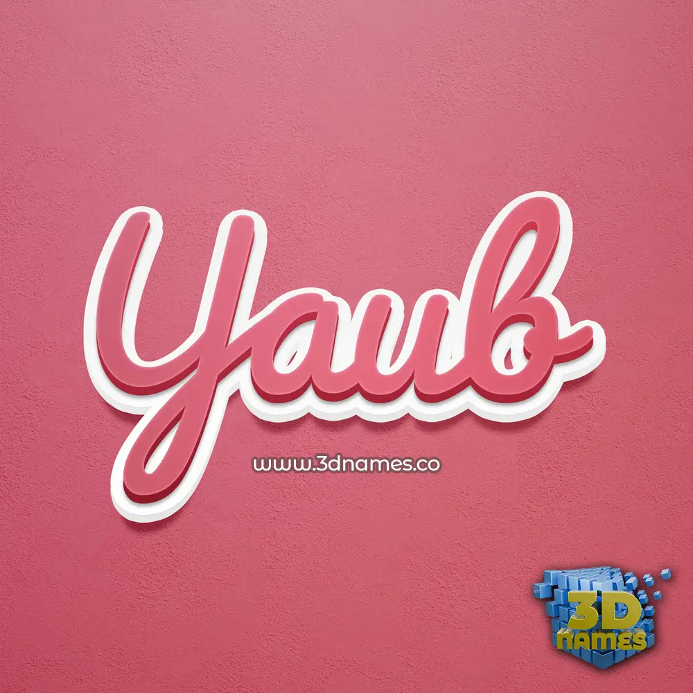 yaub in Red Scribble style - 3D name wallpaper
