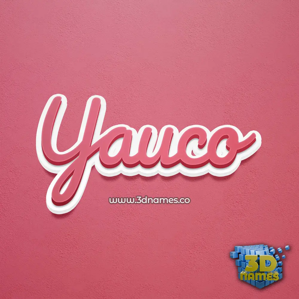 yauco in Red Scribble style - 3D name wallpaper