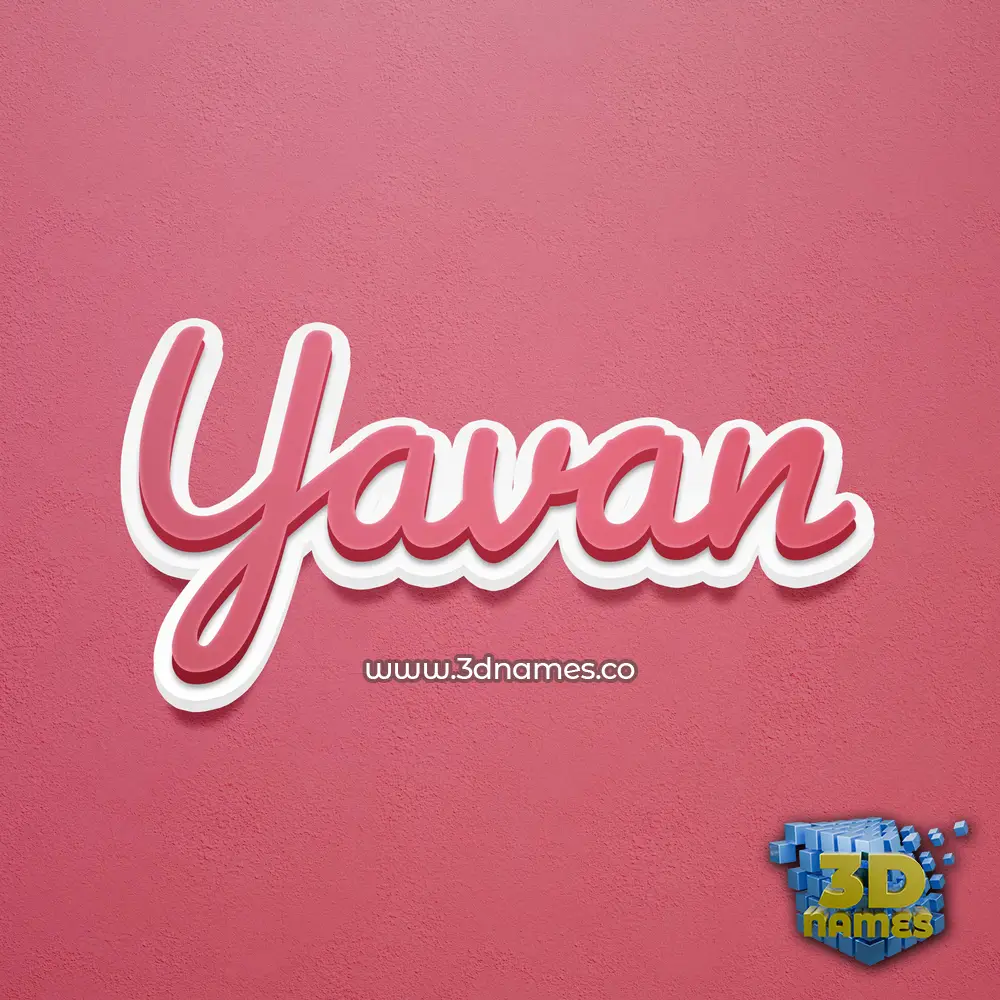 yavan in Red Scribble style - 3D name wallpaper