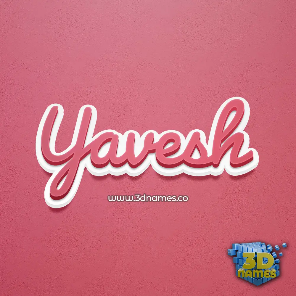 yavesh in Red Scribble style - 3D name wallpaper