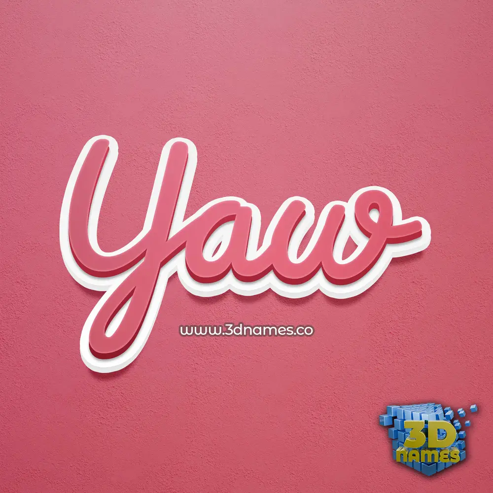 yaw in Red Scribble style - 3D name wallpaper