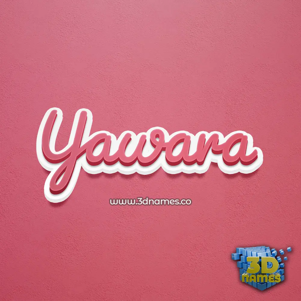yawara in Red Scribble style - 3D name wallpaper
