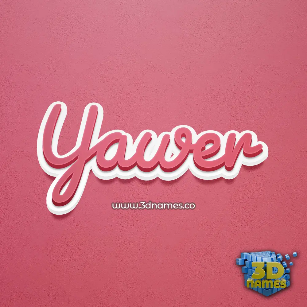 yawer in Red Scribble style - 3D name wallpaper