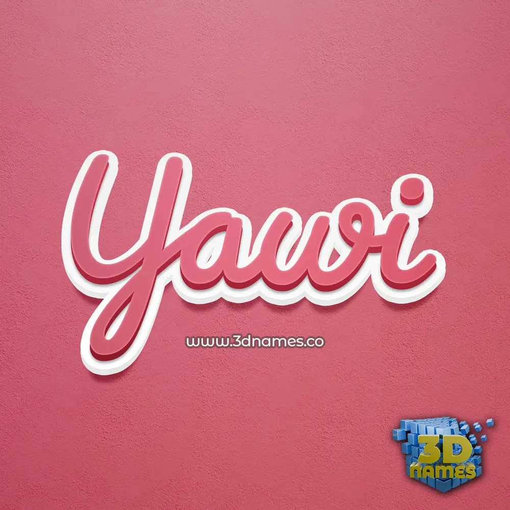 yawi in Red Scribble style - 3D name wallpaper