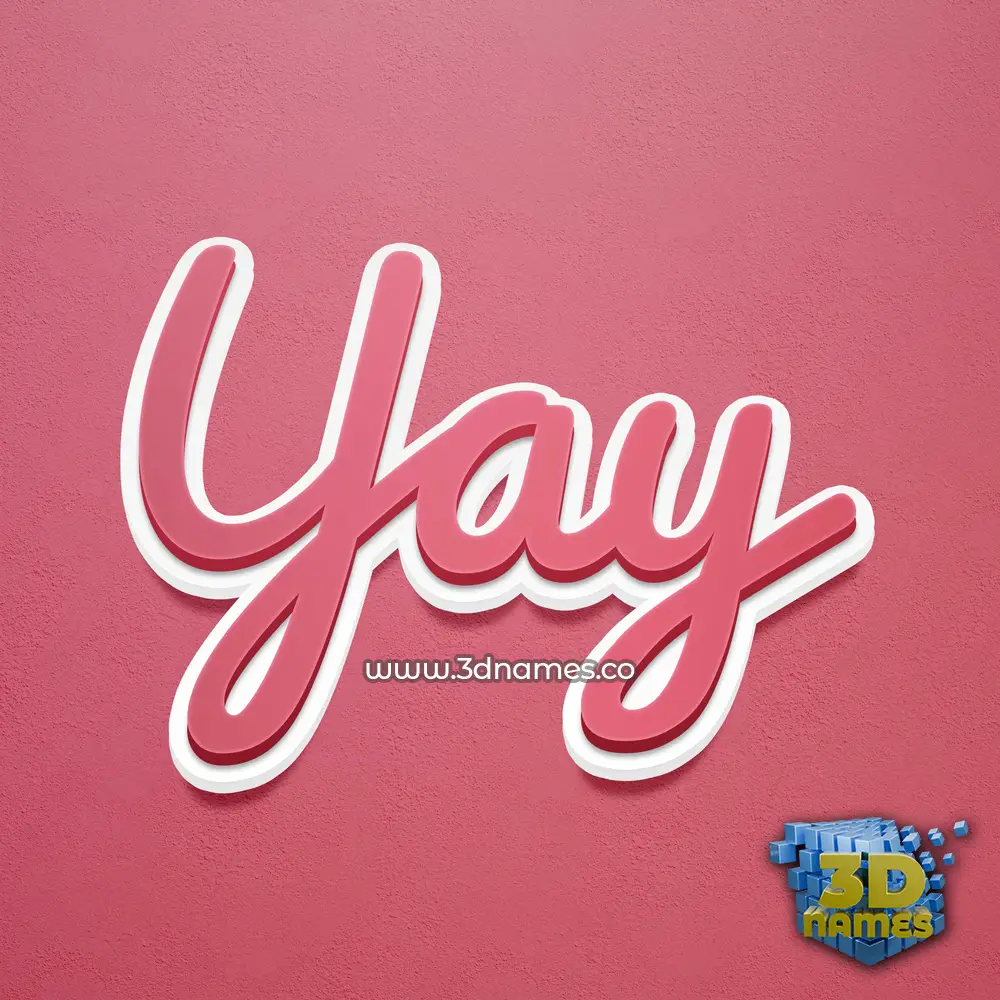 yay in Red Scribble style - 3D name wallpaper