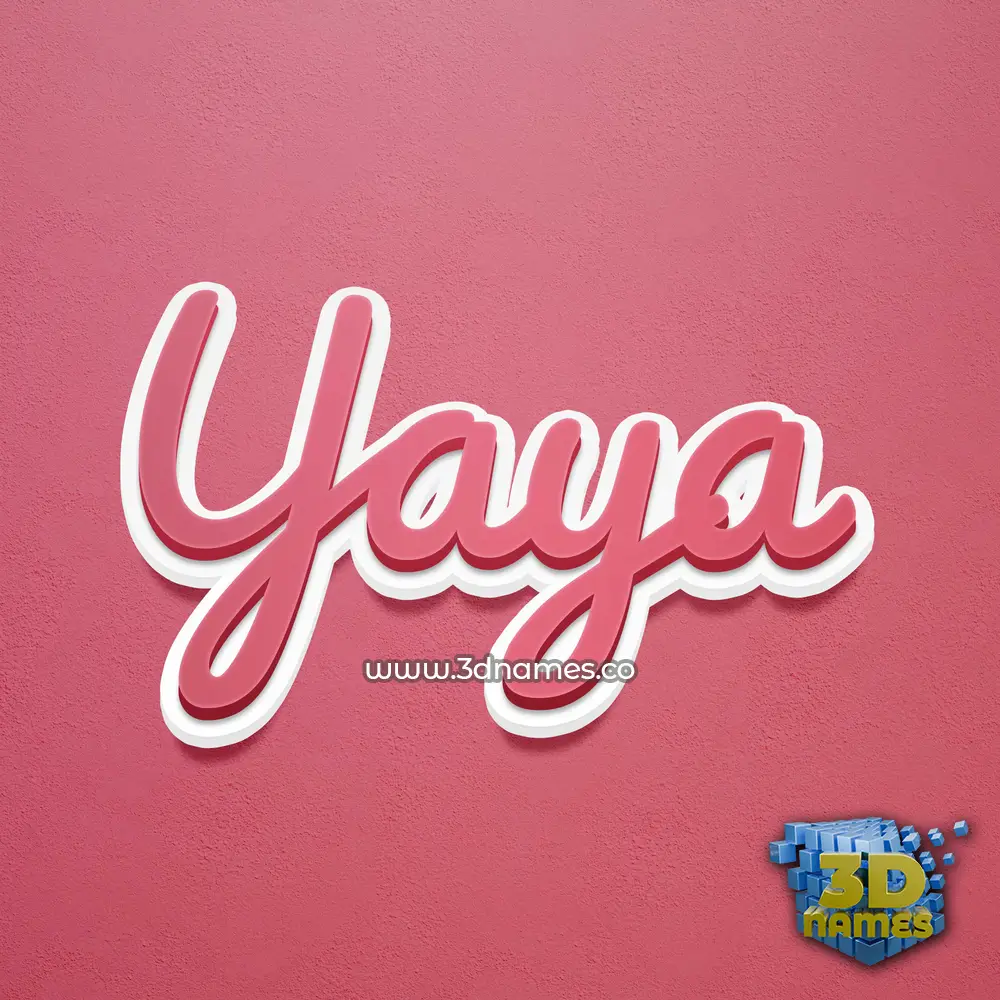 yaya in Red Scribble style - 3D name wallpaper