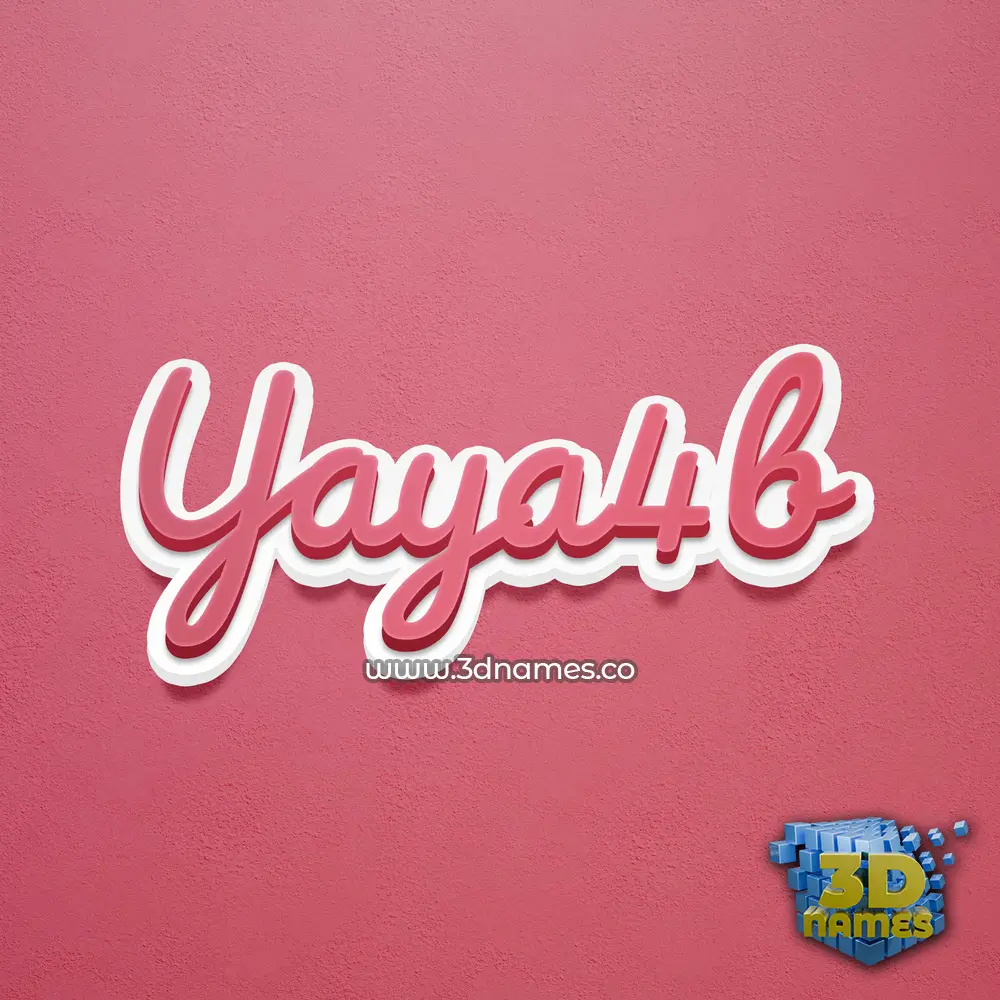 yaya4b in Red Scribble style - 3D name wallpaper