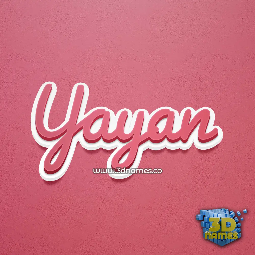 yayan in Red Scribble style - 3D name wallpaper