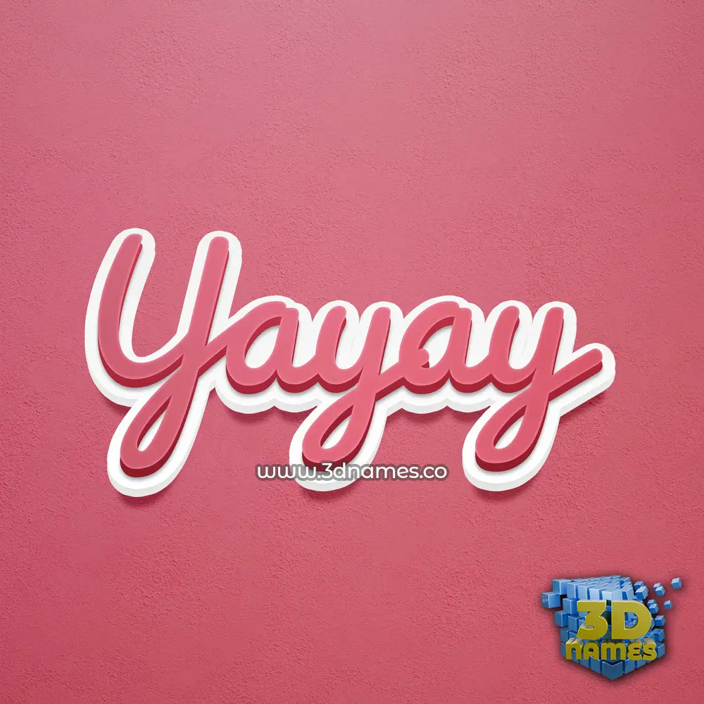 yayay in Red Scribble style - 3D name wallpaper