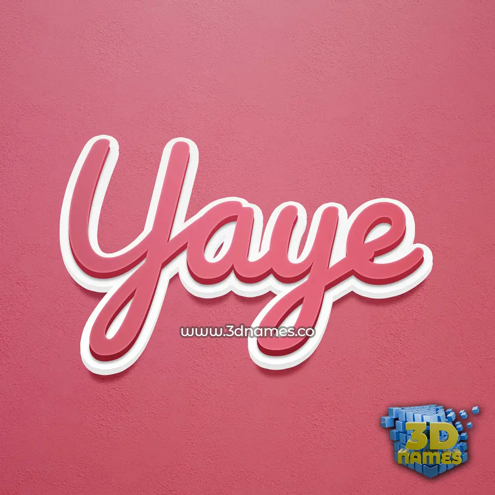 yaye in Red Scribble style - 3D name wallpaper
