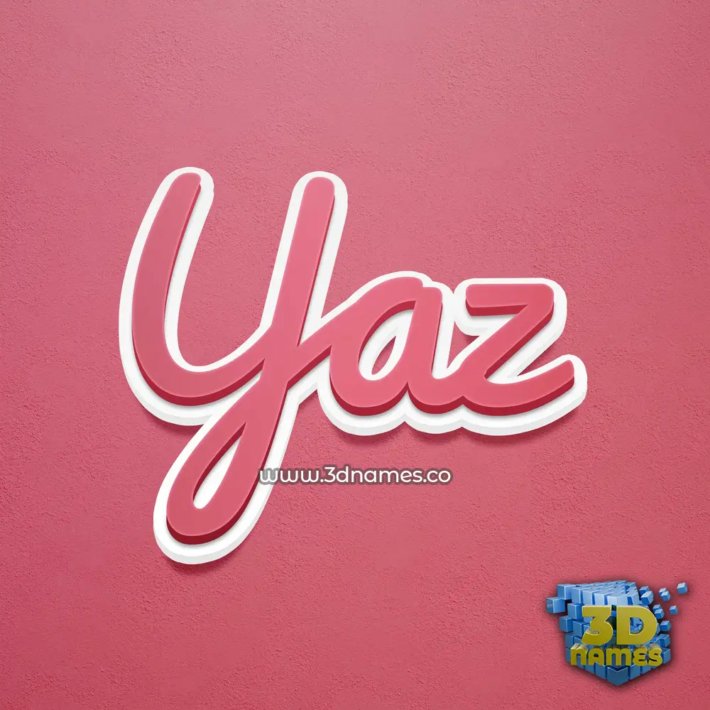yaz in Red Scribble style - 3D name wallpaper