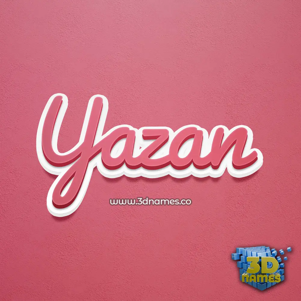 yazan in Red Scribble style - 3D name wallpaper