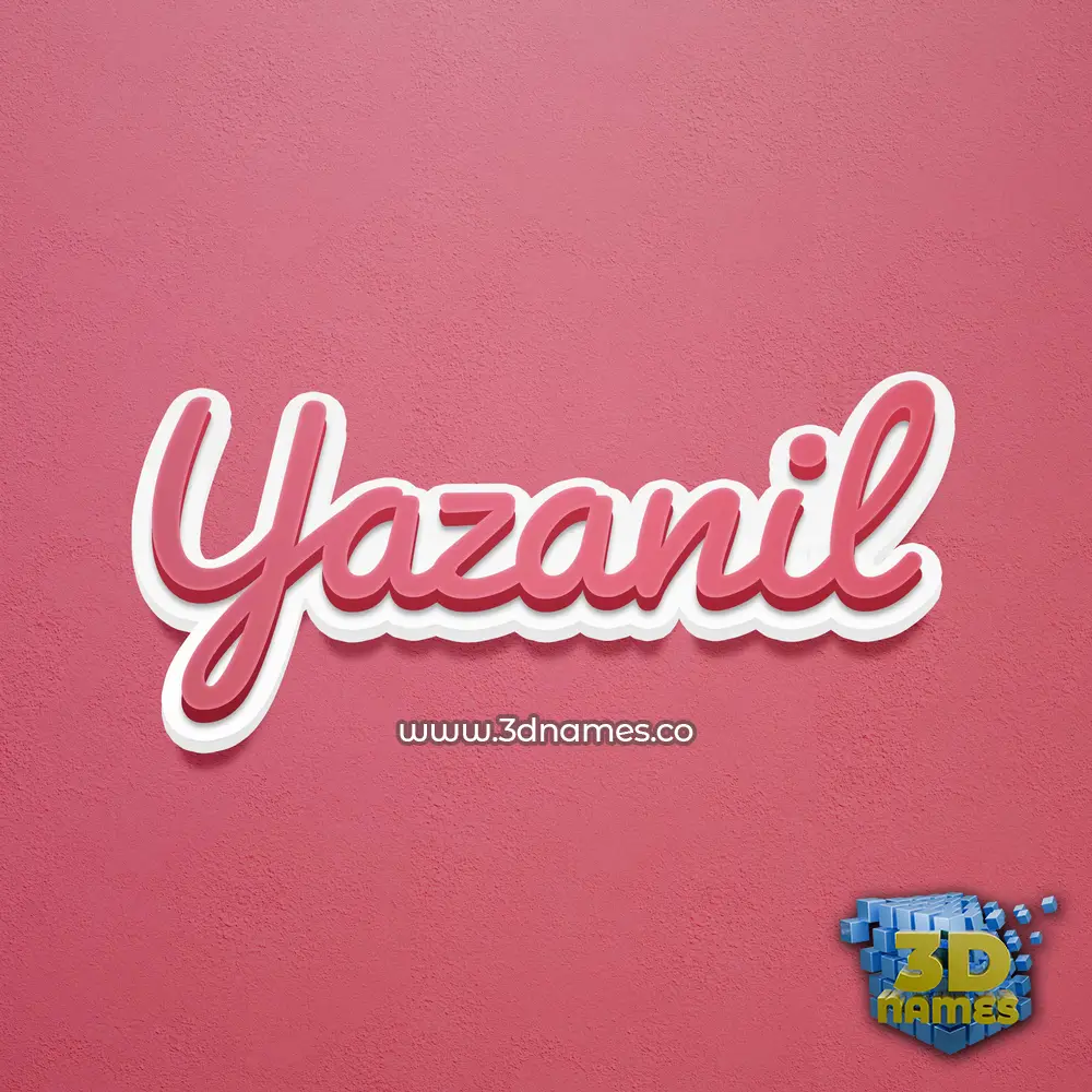 yazanil in Red Scribble style - 3D name wallpaper