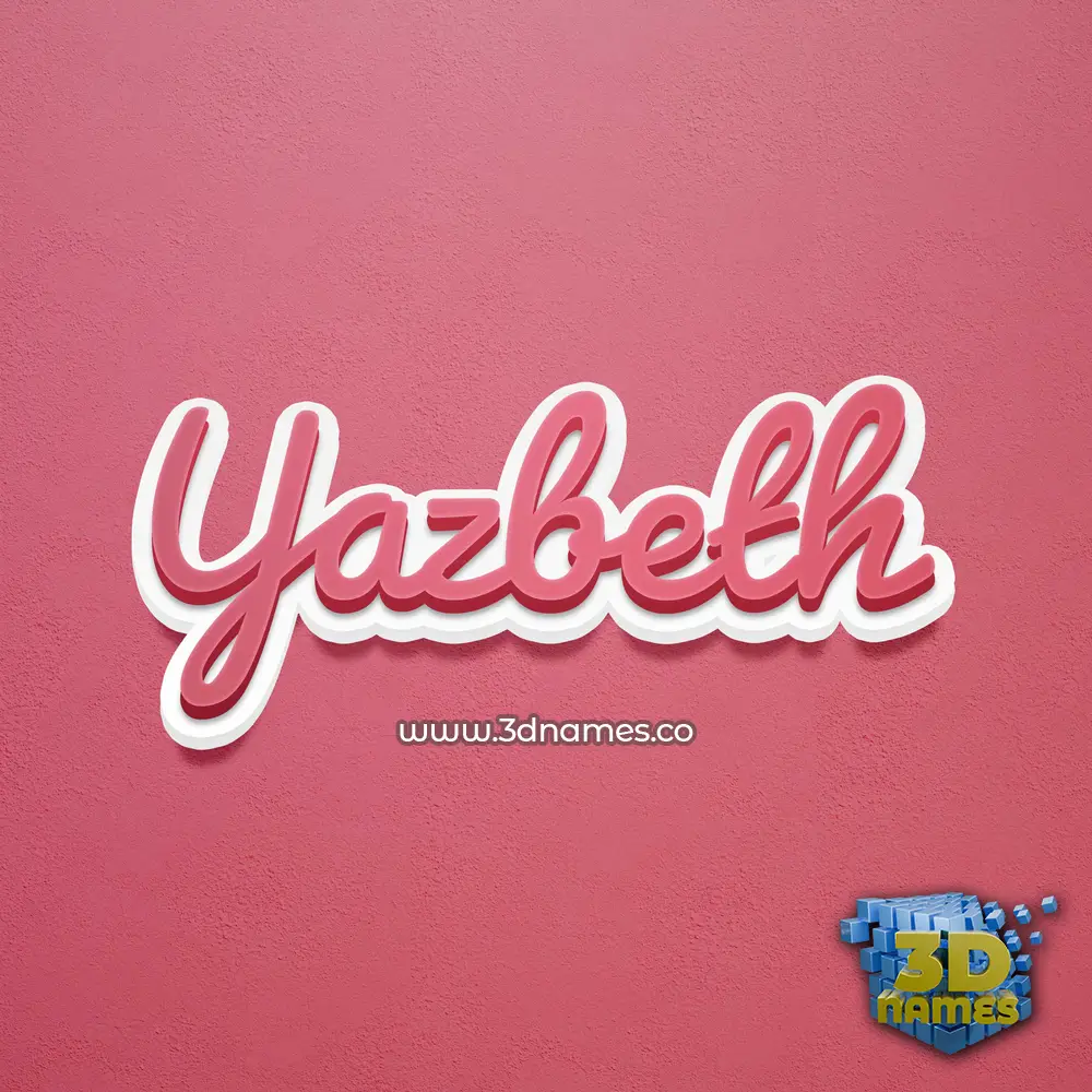 yazbeth in Red Scribble style - 3D name wallpaper