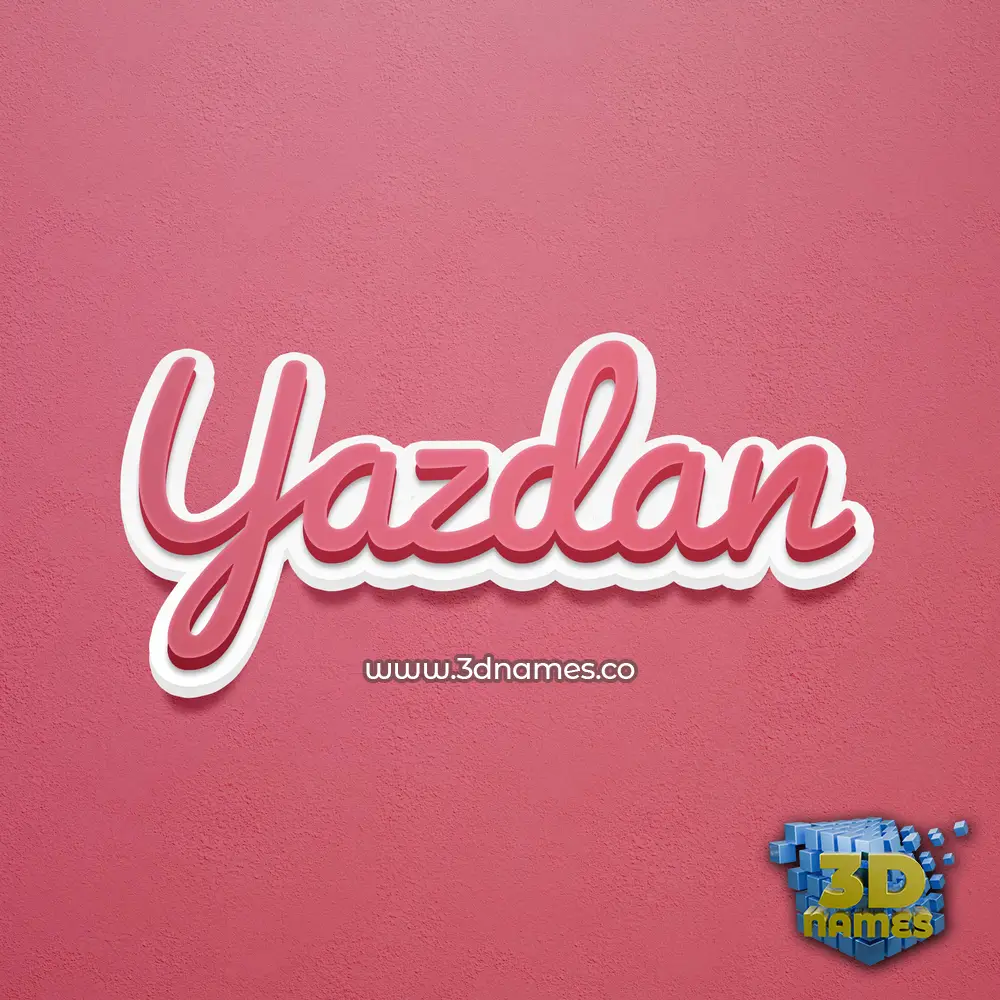 yazdan in Red Scribble style - 3D name wallpaper