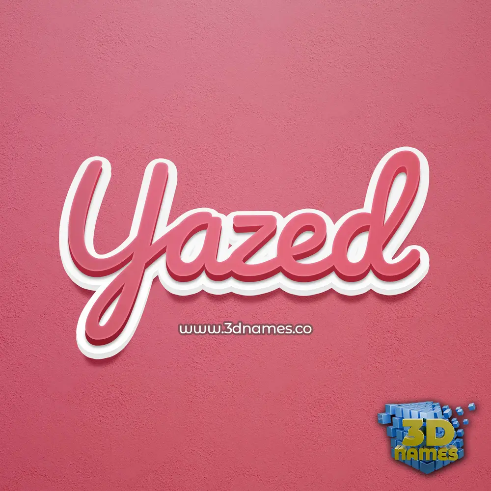 yazed in Red Scribble style - 3D name wallpaper
