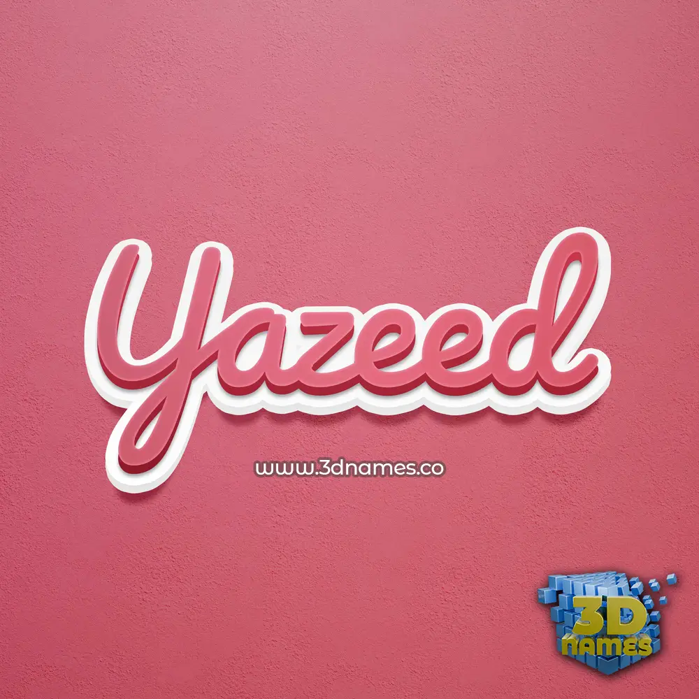 yazeed in Red Scribble style - 3D name wallpaper
