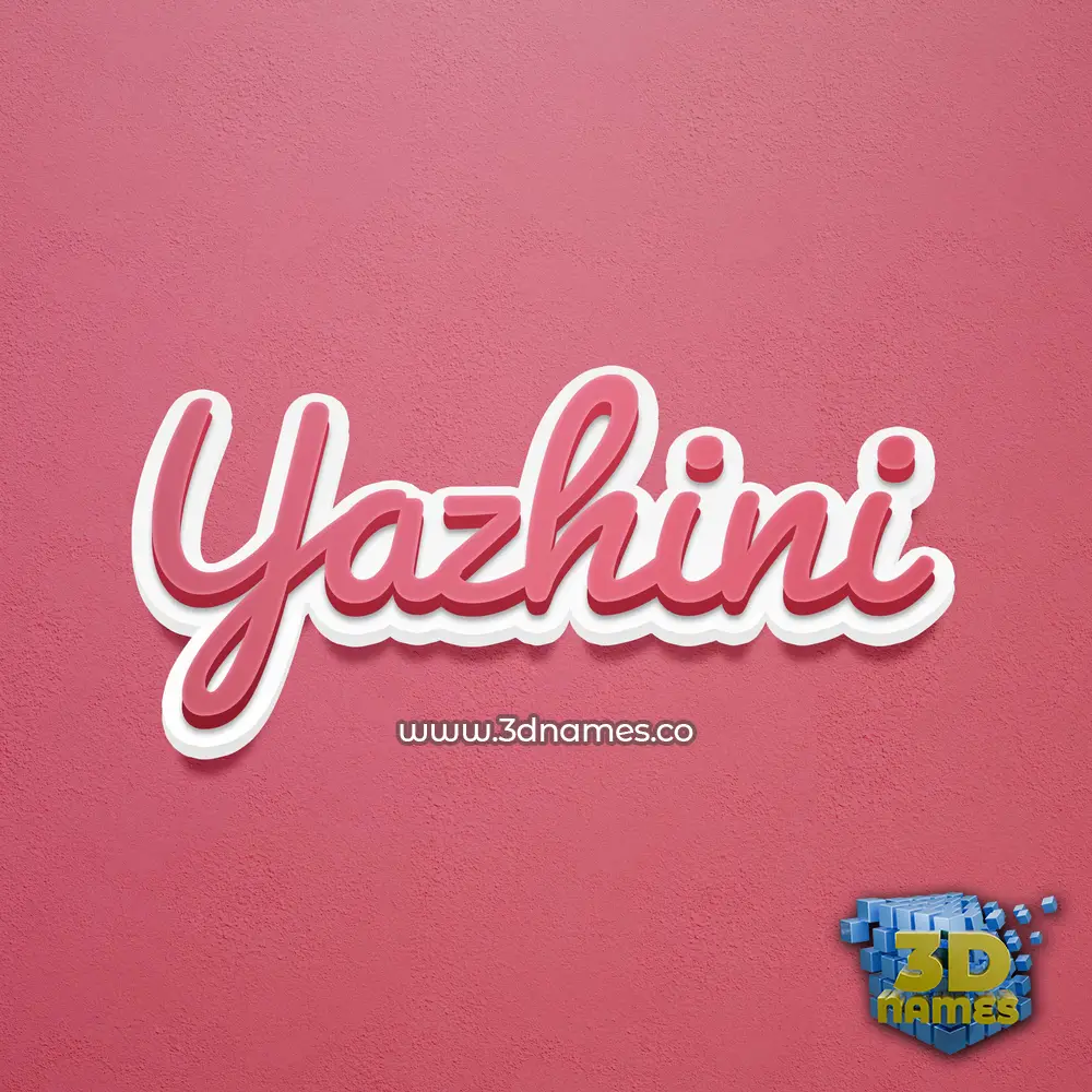 yazhini in Red Scribble style - 3D name wallpaper