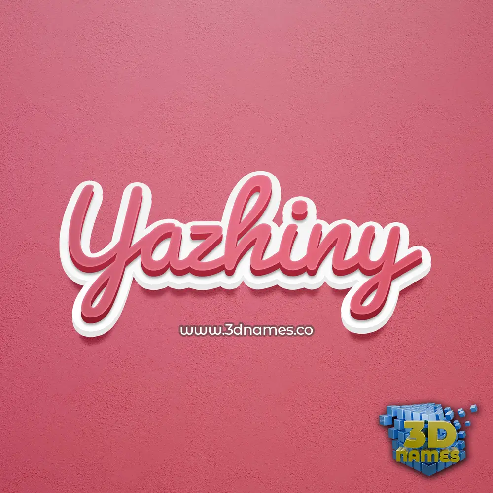 yazhiny in Red Scribble style - 3D name wallpaper