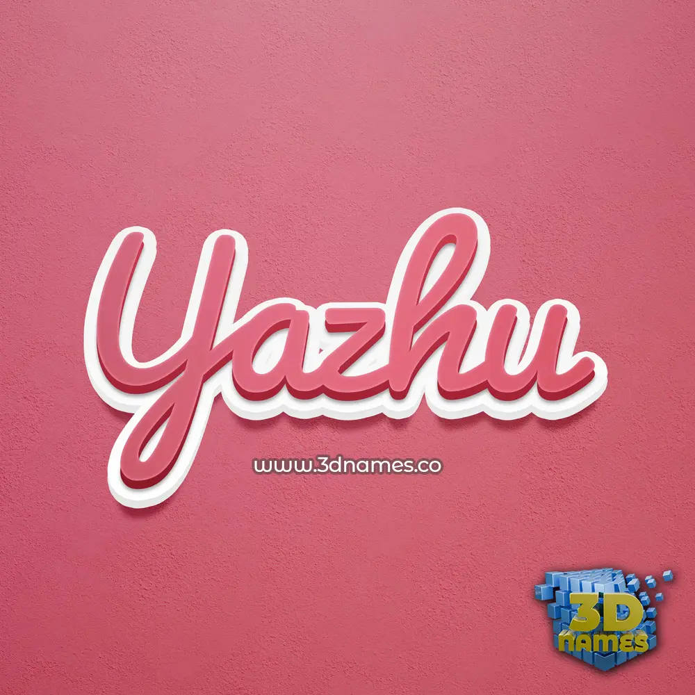 yazhu in Red Scribble style - 3D name wallpaper