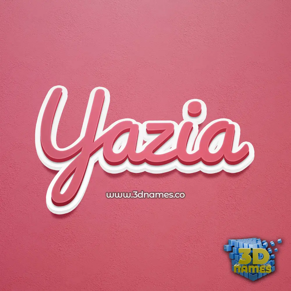 yazia in Red Scribble style - 3D name wallpaper