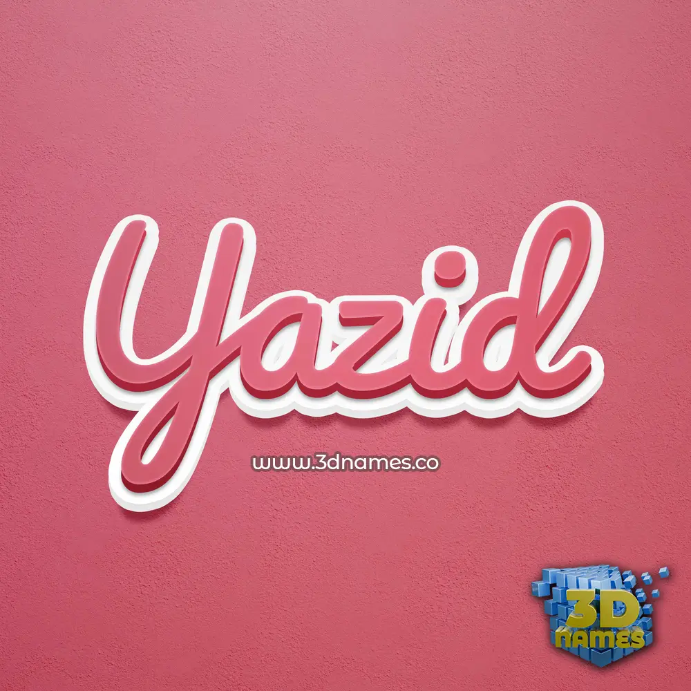 yazid in Red Scribble style - 3D name wallpaper