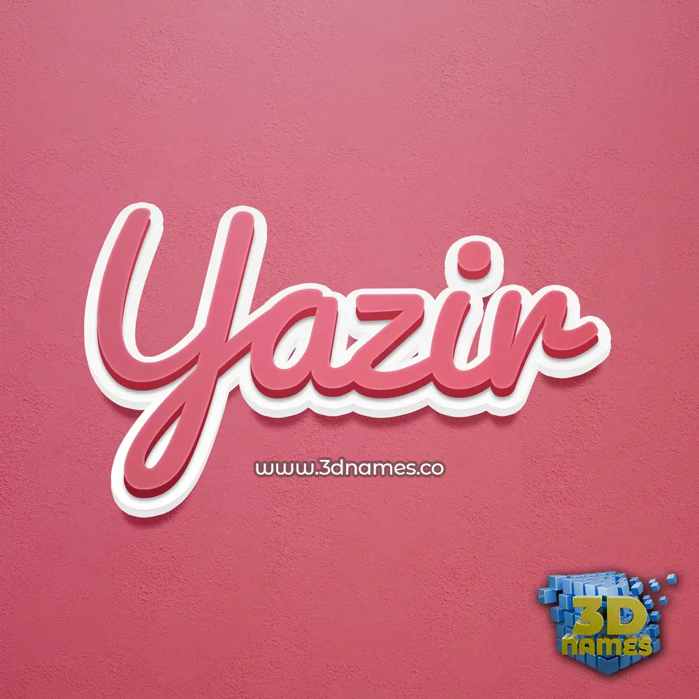 yazir in Red Scribble style - 3D name wallpaper