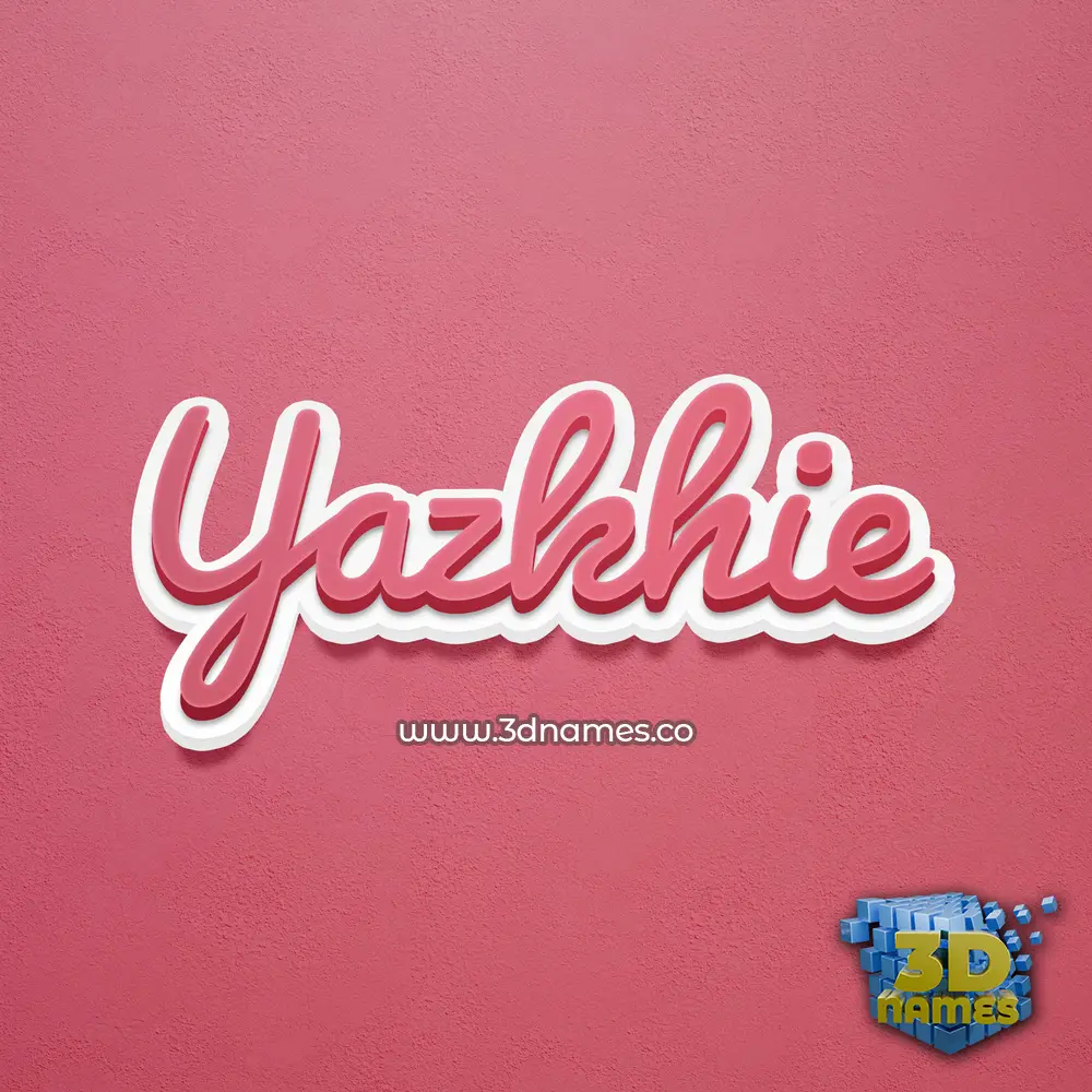 yazkhie in Red Scribble style - 3D name wallpaper