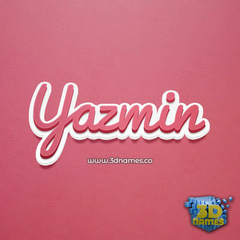yazmin in Red Scribble style - 3D name wallpaper