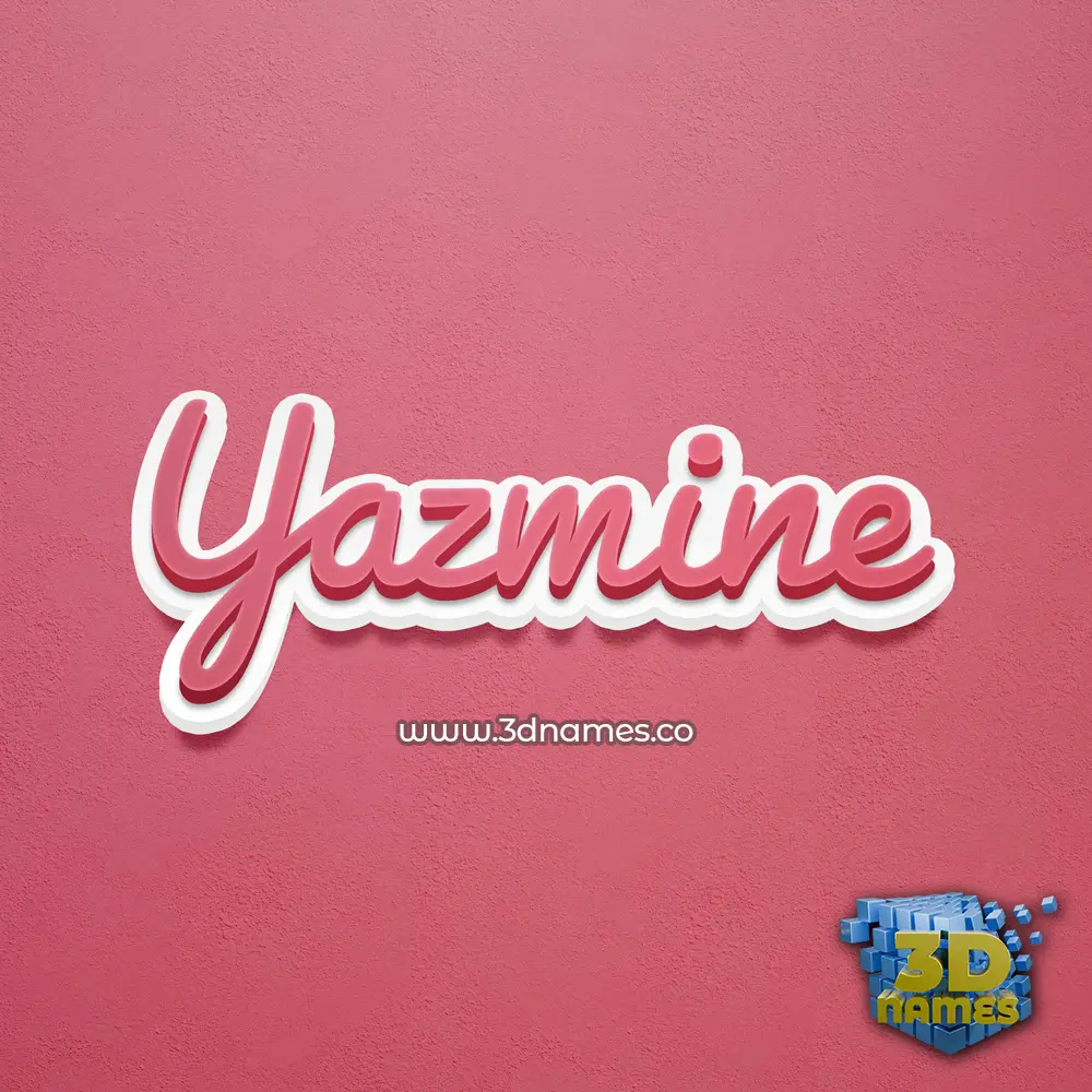 yazmine in Red Scribble style - 3D name wallpaper