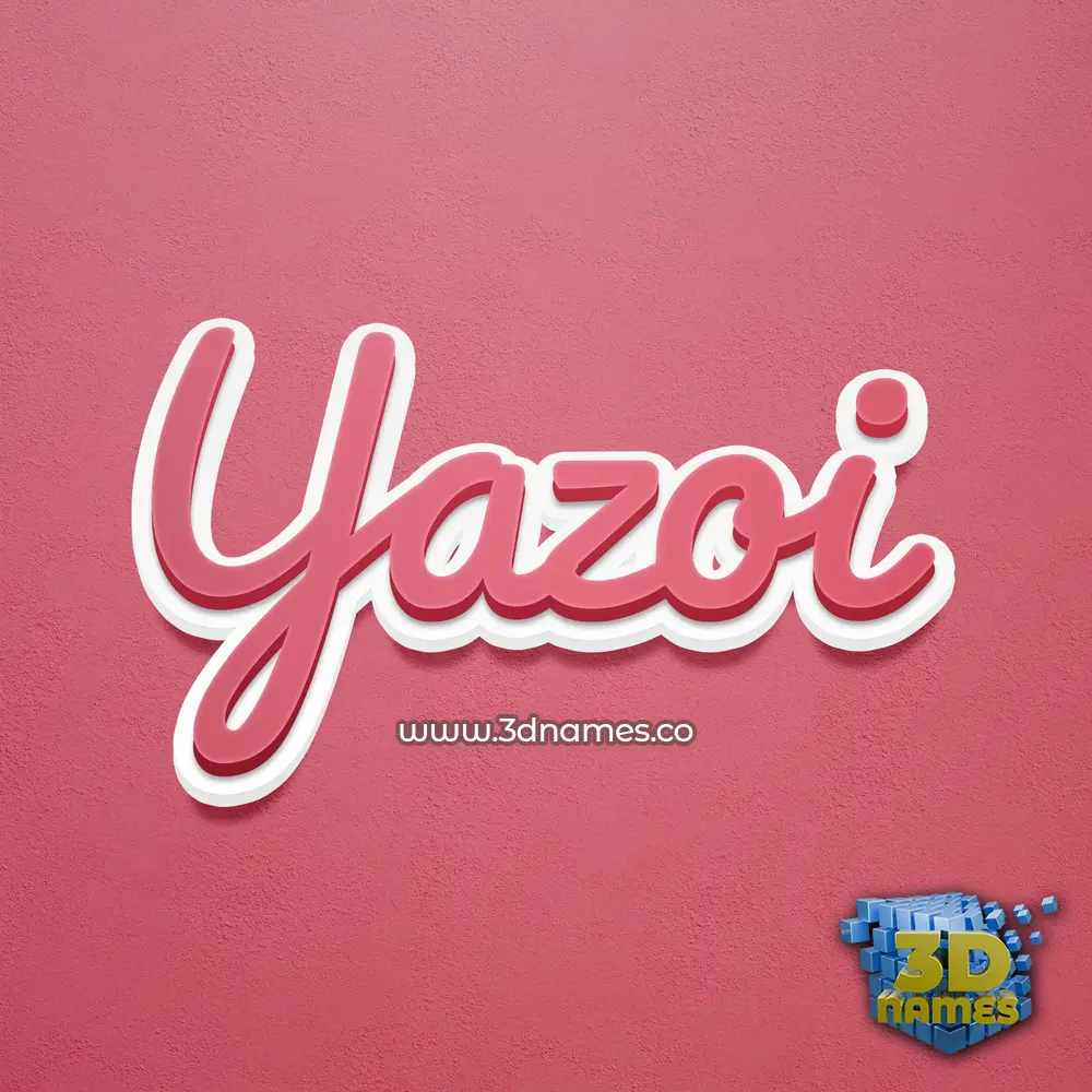 yazoi in Red Scribble style - 3D name wallpaper