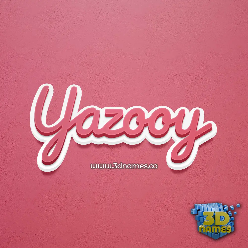 yazooy in Red Scribble style - 3D name wallpaper