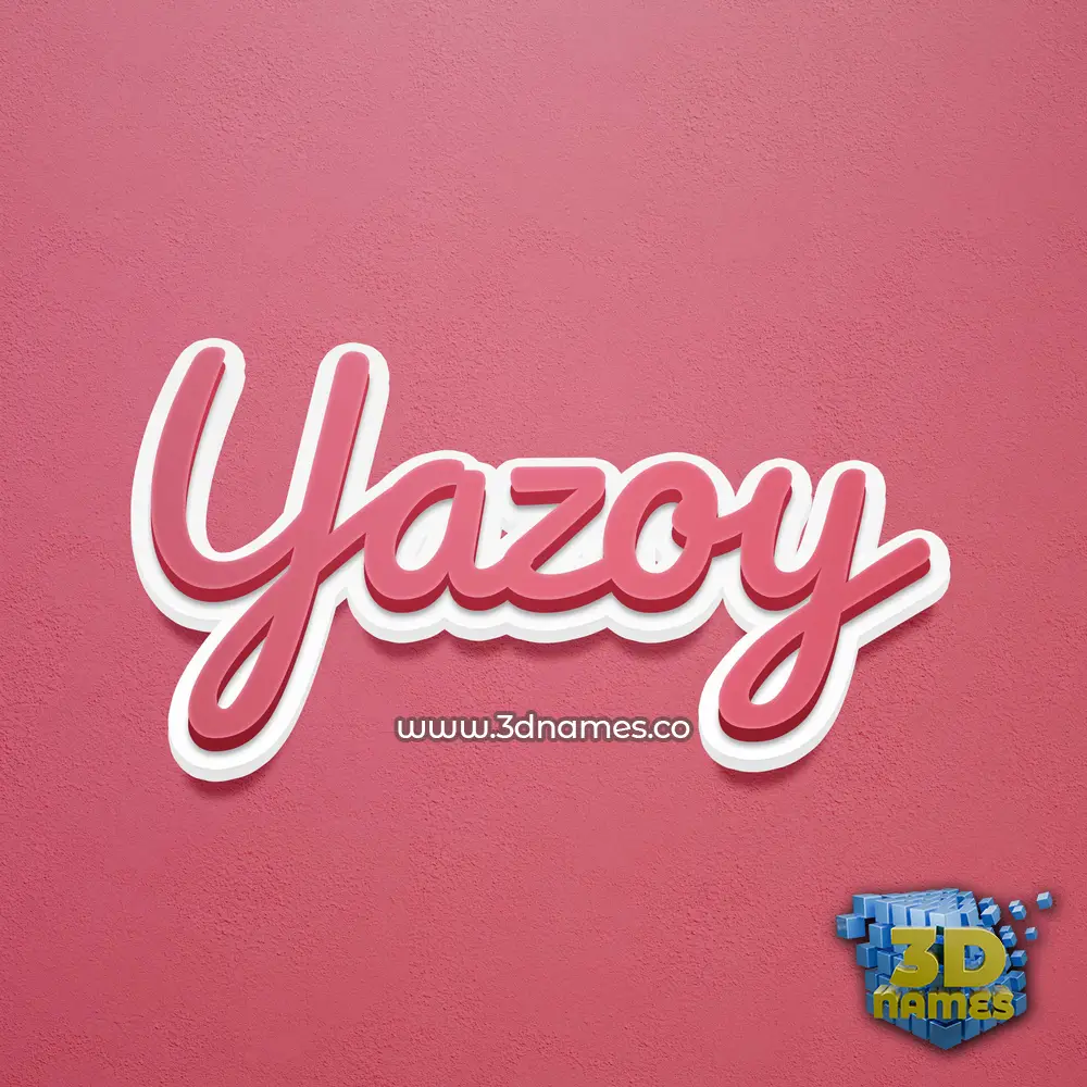 yazoy in Red Scribble style - 3D name wallpaper