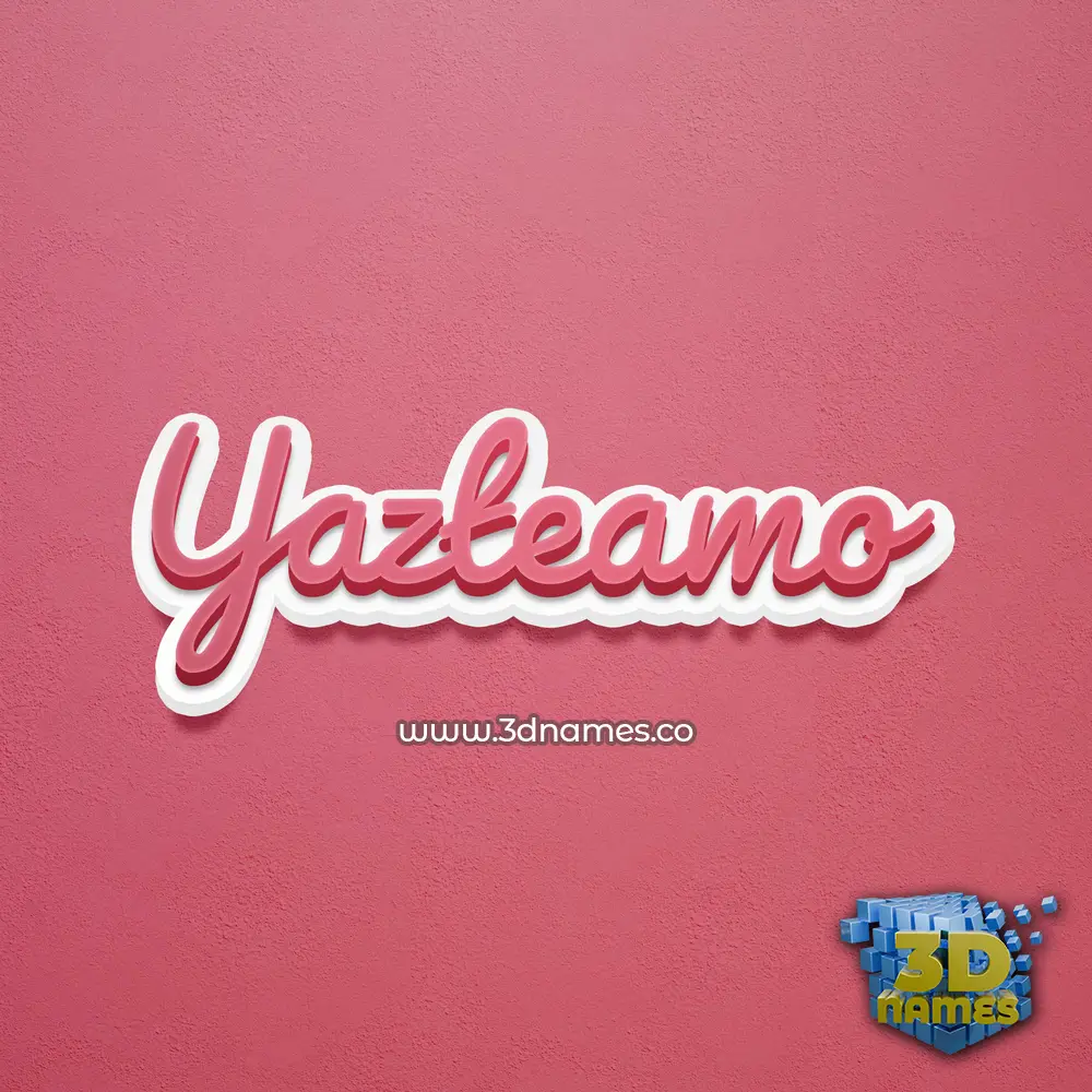 yazteamo in Red Scribble style - 3D name wallpaper