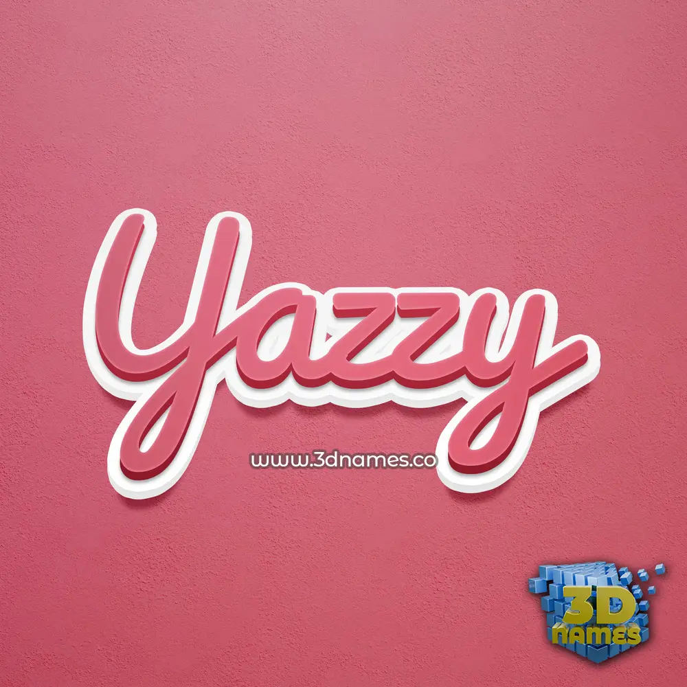 yazzy in Red Scribble style - 3D name wallpaper