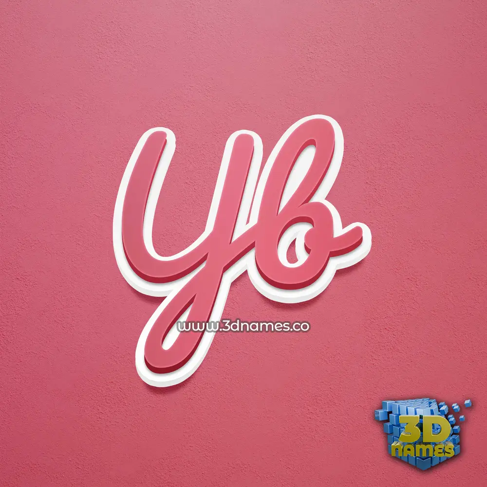 yb in Red Scribble style - 3D name wallpaper